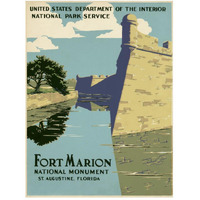 Fort Marion National Monument, St. Augustine, Florida, ca. 1938-Paper Art-38"x50"