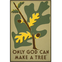 Only God Can Make a Tree, 1938-Paper Art-14"x20"