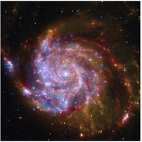 Spitzer-Hubble-Chandra Composite of M101-Paper Art-20"x20"