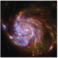 Spitzer-Hubble-Chandra Composite of M101-Paper Art-26&quotx26"