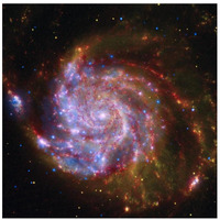 Spitzer-Hubble-Chandra Composite of M101-Paper Art-32"x32"