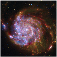 Spitzer-Hubble-Chandra Composite of M101-Paper Art-42"x42"