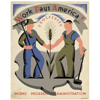 Work pays America! Prosperity.-Paper Art-18"x22"