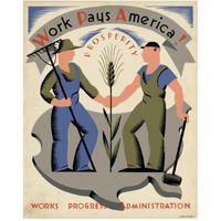 Work pays America! Prosperity.-Paper Art-24"x30"