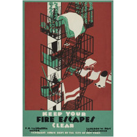 Keep your fire escapes clear-Paper Art-14"x20"