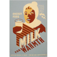 Milk - for warmth Energy food-Paper Art-14"x20"