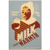 Milk - for warmth Energy food-Paper Art-18"x26"