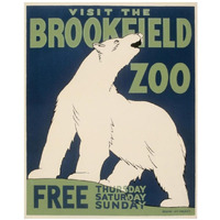 Visit the Brookfield Zoo - Polar Bear-Paper Art-18"x22"