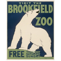 Visit the Brookfield Zoo - Polar Bear-Paper Art-22"x26"