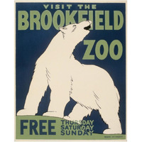 Visit the Brookfield Zoo - Polar Bear-Paper Art-24"x30"