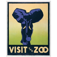 Visit the zoo - Elephant-Paper Art-18"x22"