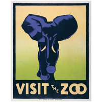 Visit the zoo - Elephant-Paper Art-22"x26"