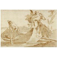 Flight into Egypt (recto); Various Studies (verso)-Paper Art-38"x26"