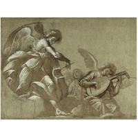 Angel Musicians (recto); Head Studies (verso)-Paper Art-50"x38"