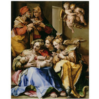 Holy Family with Saints Anne, Catherine of Alexandria, and Mary Magdalene-Paper Art-30"x37"