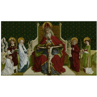 The Trinity with the Virgin, Saints John the Evangelist, Stephen and Lawrence and a Donor-Paper Art-24"x15"