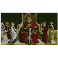 The Trinity with the Virgin, Saints John the Evangelist, Stephen and Lawrence and a Donor-Paper Art-32"x19"