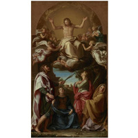 Christ in Glory with Saints Celsus, Julian, Marcionilla and Basilissa-Paper Art-14"x24"