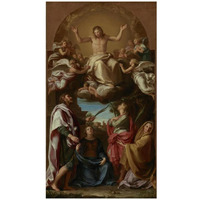 Christ in Glory with Saints Celsus, Julian, Marcionilla and Basilissa-Paper Art-19"x32"