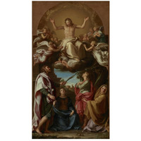 Christ in Glory with Saints Celsus, Julian, Marcionilla and Basilissa-Paper Art-27"x46"