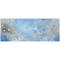 Unmarked Decorative Topographic Map of the Moon, Projection-Paper Art-42"x18"