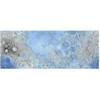 Unmarked Decorative Topographic Map of the Moon, Projection-Paper Art-52&quotx22"