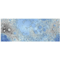 Unmarked Decorative Topographic Map of the Moon, Projection-Paper Art-77"x32"