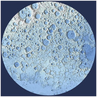 Unmarked Decorative Topographic Map of the Moon, North Pole-Paper Art-32"x32"