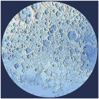 Unmarked Decorative Topographic Map of the Moon, North Pole-Paper Art-42"x42"