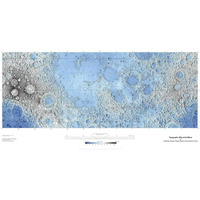 Decorative Topographic Map of the Moon, Projection-Paper Art-50&quotx26"