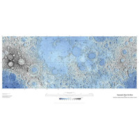 Decorative Topographic Map of the Moon, Projection-Paper Art-62&quotx32"