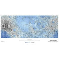 Decorative Topographic Map of the Moon, Projection-Paper Art-74&quotx38"