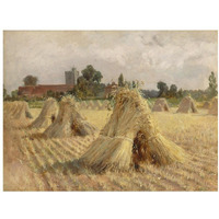 Corn Stooks by Bray Church, 1872-Paper Art-18"x14"