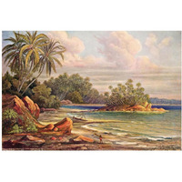 Cocos-Insel bei Belligemma (Gan-Duva) Ceylon-Paper Art-20"x14"