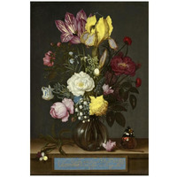 Bouquet of Flowers in a Glass Vase, 1621-Paper Art-22"x32"