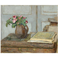 The Artist's Paint Box and Moss Roses, 1898-Paper Art-24&quotx20"