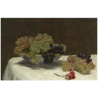 Still Life with Grapes and a Carnation, c. 1880-Paper Art-32&quotx22"