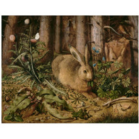 A Hare in the Forest-Paper Art-37"x30"