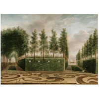 A Formal Garden-Paper Art-26"x20"