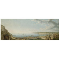 A View of the Bay of Naples, Looking Southwest from the Pizzofalcone towards Capo di Posilippo-Paper Art-38&quotx15"