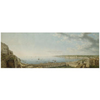 A View of the Bay of Naples, Looking Southwest from the Pizzofalcone towards Capo di Posilippo-Paper Art-42&quotx16"