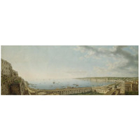 A View of the Bay of Naples, Looking Southwest from the Pizzofalcone towards Capo di Posilippo-Paper Art-46&quotx18"