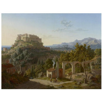 Landscape with the Castle of Massa di Carrara-Paper Art-34"x26"