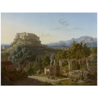 Landscape with the Castle of Massa di Carrara-Paper Art-42&quotx32"