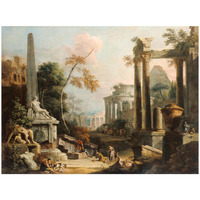 Landscape with Classical Ruins and Figures-Paper Art-26"x20"