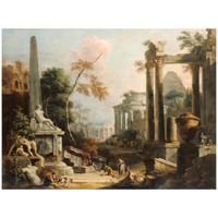 Landscape with Classical Ruins and Figures-Paper Art-42&quotx32"