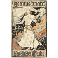 Jeanne d'Arc-Sarah Bernhardt-Paper Art-24&quotx38"