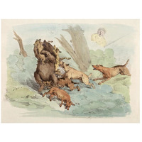 Hunting Dogs Attacking A Bear, 1817-Paper Art-26"x20"