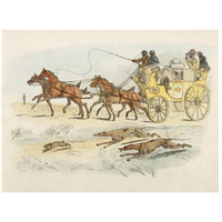 People On A Carriage Watching Dogs Chasing A Rabbit, 1817-Paper Art-26"x20"