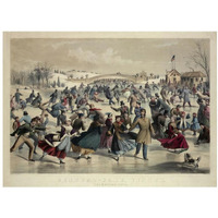 Central-Park, Winter - The Skating Pond,  New York, 1862-Paper Art-18"x14"